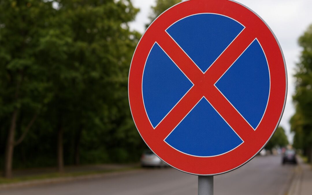 Zakaz parkowania przed znakiem